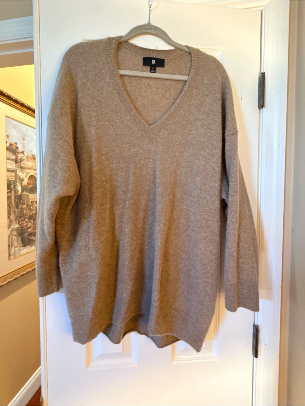 Banana Republic Taupe V-Neck Sweater